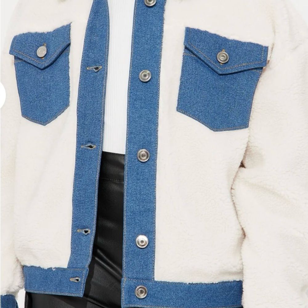 Fashion Nova Blue and White Kids Jean Jacket